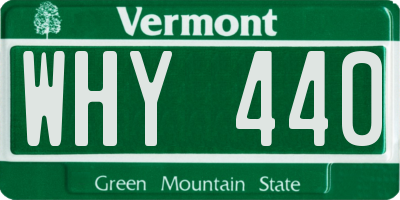 VT license plate WHY440