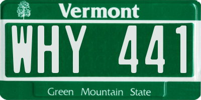 VT license plate WHY441