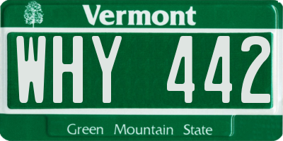 VT license plate WHY442