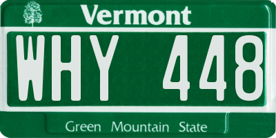 VT license plate WHY448