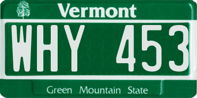 VT license plate WHY453