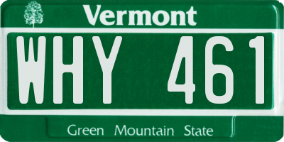 VT license plate WHY461