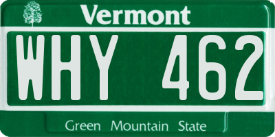 VT license plate WHY462
