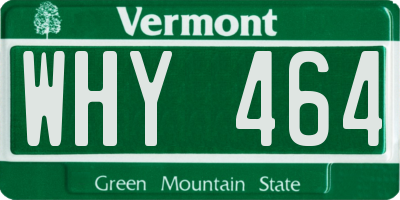 VT license plate WHY464
