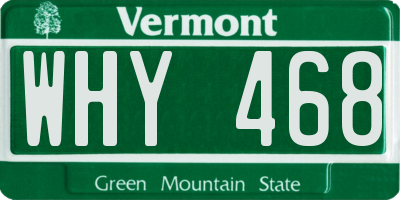 VT license plate WHY468