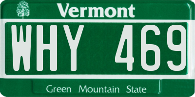 VT license plate WHY469