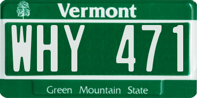 VT license plate WHY471