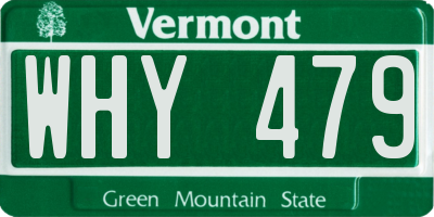 VT license plate WHY479