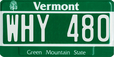 VT license plate WHY480