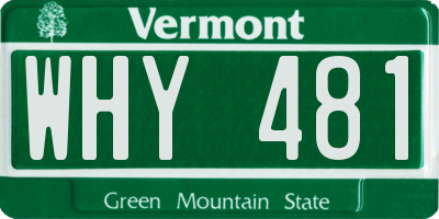 VT license plate WHY481