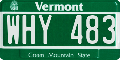 VT license plate WHY483
