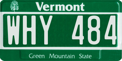 VT license plate WHY484