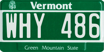 VT license plate WHY486