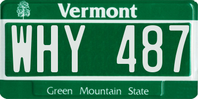 VT license plate WHY487