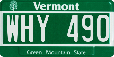 VT license plate WHY490