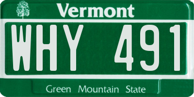 VT license plate WHY491