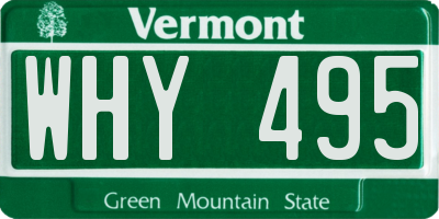 VT license plate WHY495