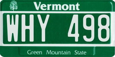 VT license plate WHY498
