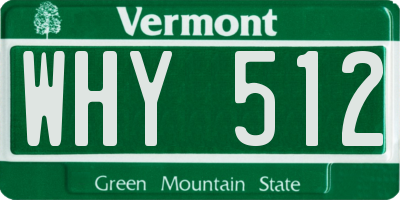 VT license plate WHY512