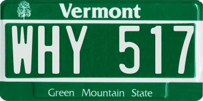 VT license plate WHY517