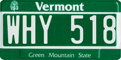 VT license plate WHY518