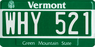 VT license plate WHY521