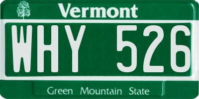VT license plate WHY526