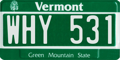 VT license plate WHY531