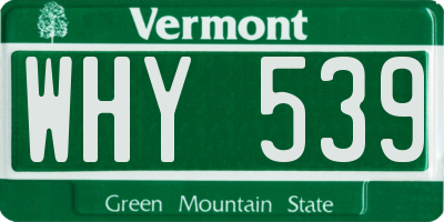 VT license plate WHY539