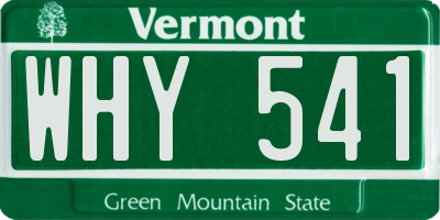 VT license plate WHY541