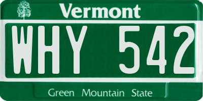 VT license plate WHY542