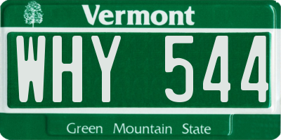 VT license plate WHY544