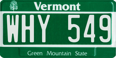 VT license plate WHY549