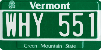 VT license plate WHY551