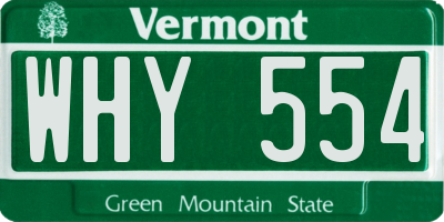 VT license plate WHY554