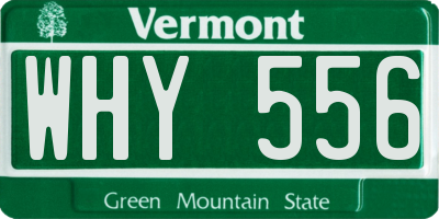 VT license plate WHY556