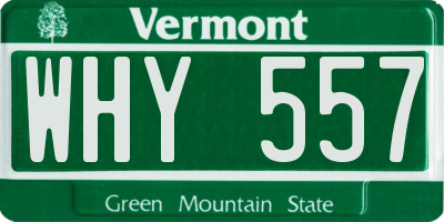 VT license plate WHY557