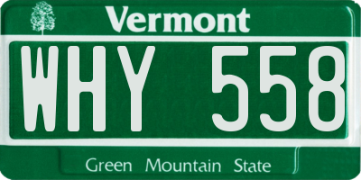 VT license plate WHY558