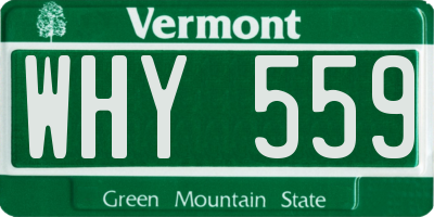 VT license plate WHY559