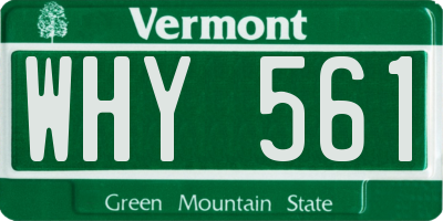 VT license plate WHY561