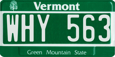VT license plate WHY563