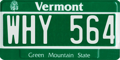 VT license plate WHY564