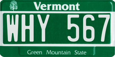 VT license plate WHY567