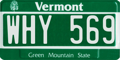 VT license plate WHY569