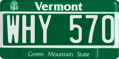 VT license plate WHY570