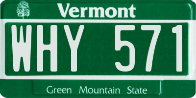 VT license plate WHY571
