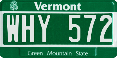 VT license plate WHY572