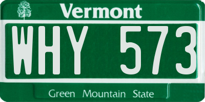 VT license plate WHY573