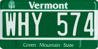 VT license plate WHY574