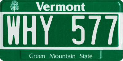 VT license plate WHY577